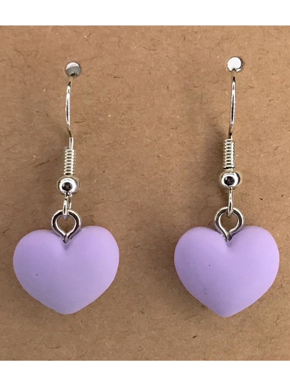 Mini Poly Purple Resin Dangle Heart Earrings Fashion Jewelry